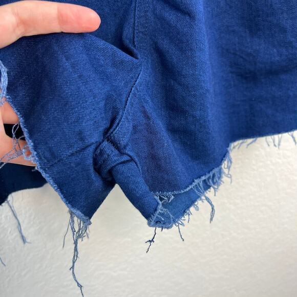 Zara Denim Patchwork Frayed Sleeveless Overall Romper XS Western Coastal Cowgirl - Picture 5 of 8